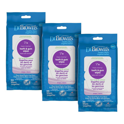 Lingettes Dents et Gencives Dr. Brown's - 3 paquets de 30 lingettes = 90 lingettes