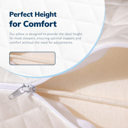EGOHOME Shredded Memory Foam Pillows, Bed Pillows for Sleeping, Medium Standard/Queen Size Pillow for Side Back Stomach Sleepers, Neck Support Pillow with Washable Removable Cover (1 Pack)