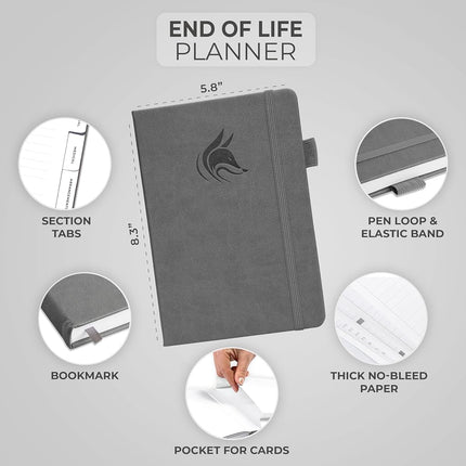 Clever Fox End of Life Planner (Gray, A5 (5.8'' x 8.3'')), (CFELP)