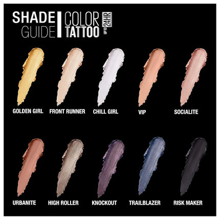 Maybelline New York Color Tattooup to 24HR Longwear Waterproof Fade Resistant Crease Resistant Blendable Cream Eyeshadow Pots Makeup, Chill Girl, 0.14 oz.