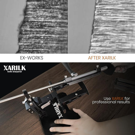 XARILK GEN3 Guided Knife Sharpening System, Aluminium | Professional Knife Sharpener, Knife Sharpening Kit W / 3 Al Plates Diamond (320#, 800#, 2000#) for for Hunting & Kitchen Knives