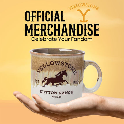 Silver Buffalo Yellowstone Dutton Ranch Silo Mug de camping en céramique émaillée réactive, 590 ml