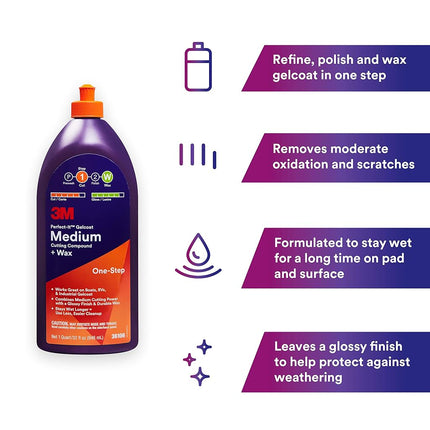 3M Perfect-It Gelcoat Medium Cutting Compound 946 ml