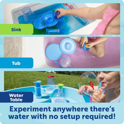 Learning Resources Splashology Laboratorio de agua, 3 años en adelante, juguete de baño STEM y kit de ciencia de juego de agua con 7 experimentos para niños