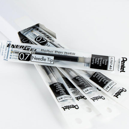 Pentel Refill Ink - for EnerGel Gel Pen, 0.7mm Needle Tip, Fine, Black Ink, Pack of 6 Refills