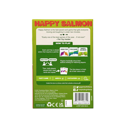 Exploding Kittens Happy Salmon, 3-8 Players, Ages 6+ Group Card Game