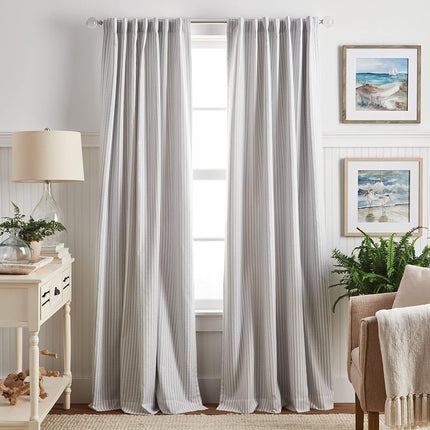 Martha Stewart Ticking Stripe Blackout Lining Rod 