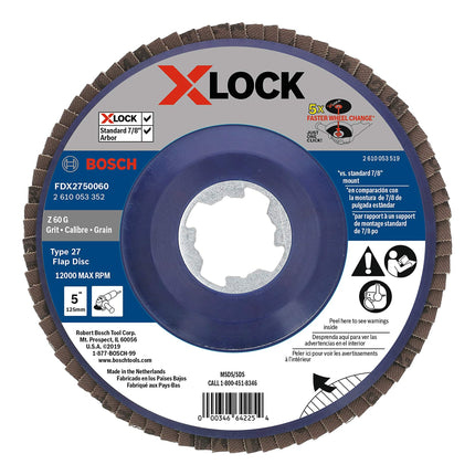 BOSCH FDX2750060 1-Piece 5 in. X-Lock Flap Disc 60