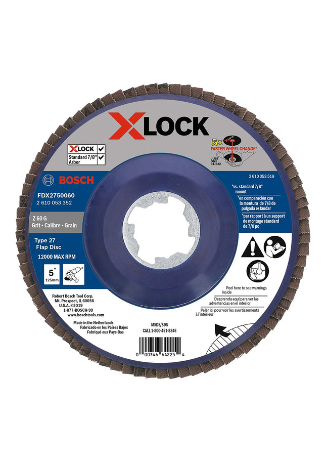 BOSCH FDX2750060 1-Piece 5 in. X-Lock Flap Disc 60