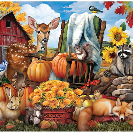 Buffalo Games � Tom Woods - Autumn Animals - 1000 Piece Fall Jigsaw Puzzle - Festive Puzzle for Adults � Halloween Artwork and Hours of Relaxing Fun - Finished Size 26.75 x 19.75