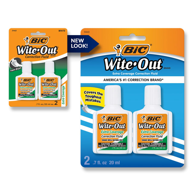 Bic Wite Out Liquide Correcteur Extra Couvrant-51443 20,7 ml l'unité (2 par paquet)