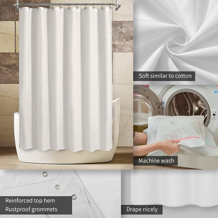 ALYVIA SPRING 42x72 Stall Waterproof Fabric Shower Curtain or Liner White