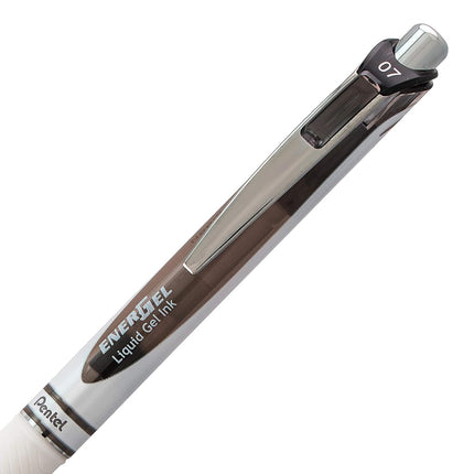 Pentel EnerGel RTX Pearl Retractable Liquid Gel Pen, (0.7mm) Medium Line, Needle Tip, Black Ink, 12 pack (BLN77PW-A)