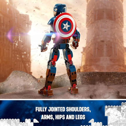 LEGO® Super Heroes Marvel Captain America Construction Figure 76258 Building Toy Set,Avengers Collection, Play and Display Superhero Bedroom Accessory