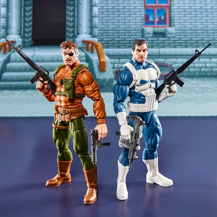 Marvel Legends Series Gamerverse Punisher and Nick Fury, Retro Video Game -Inspired Collectible 6-Inch Action Figures