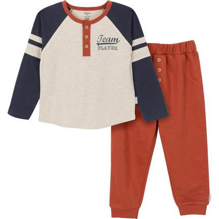 Ensemble 2 pièces t-shirt et jogging pour jeunes enfants garçons Gerber, Vert olive, 5T