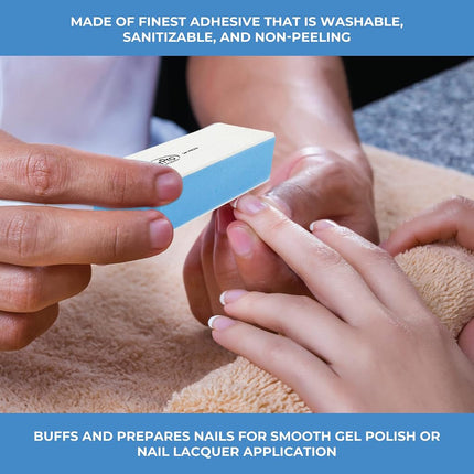 ForPro Professional Collection Miracle Buff & Shine - Grey 400/White 4000 Grit- Twelve (12) Double Sided Manicure & Pedicure Buffers - 1” H x 1.375” W x 3.75” L