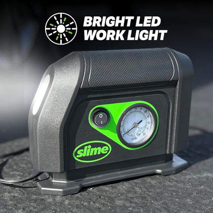 Slime 40050 Tire Inflator (12-V with Gauge and Light)