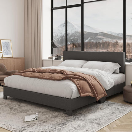 Allewie Queen Bed Frame with Adjustable Headboard,