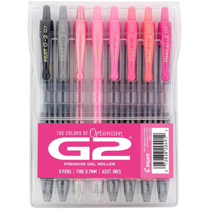 Pilot G2 Premium Gel Roller Pens, NEW Mean Girls Movie-Inspired 8 Pack Pouch, Fine Point 0.7 mm, Assorted