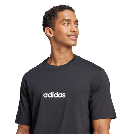 Adidas Originals Men's Essentials Linear Single Jersey T-Shirt, Black/White, Large