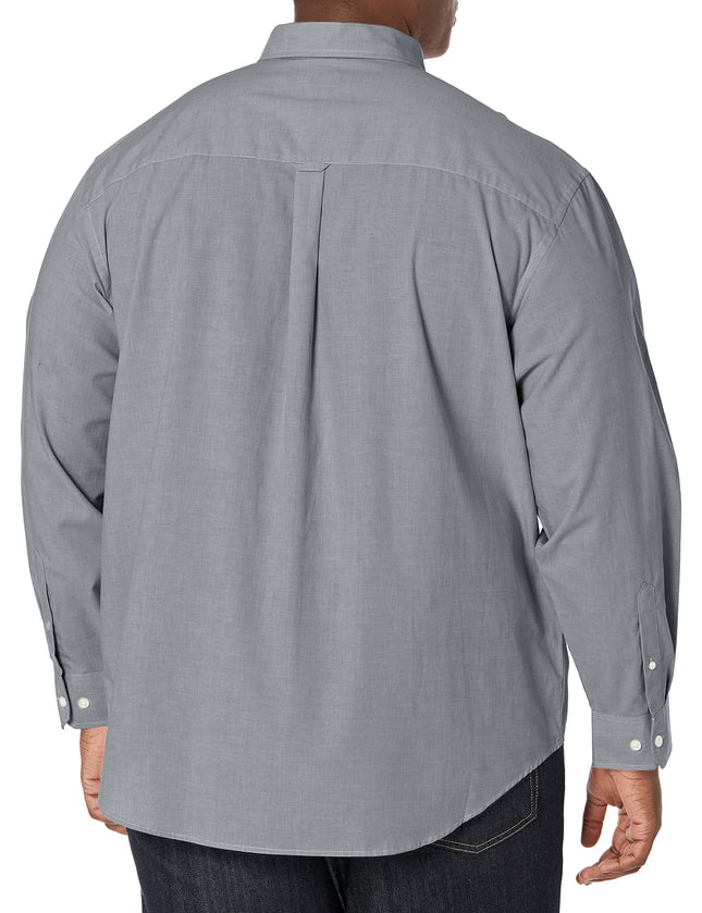 Camisa Izod de hombre de manga larga con botones y rendimiento cómodo, color "Smoked Pearl Bt", talla XXXXL