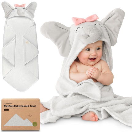 KeaBabies Organic Baby Towel with Hood for Girls, 