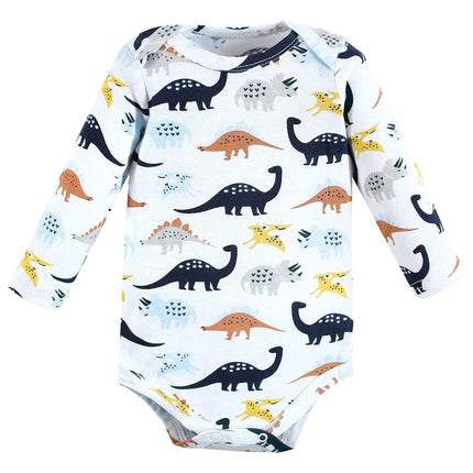 Hudson Baby Paquete de 3 pañaleros de algodón de manga larga para bebés varones, Hugasaurus, de 6 a 9 meses