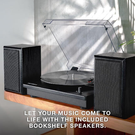 Victrola Montauk - Bluetooth Record Player with Stereo Speakers - Farmhouse Walnut