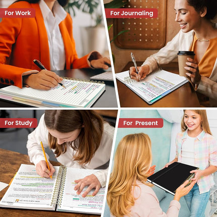 Taja Spiral Notebooks for Work 5 Subject Notebook with Removable Dividers