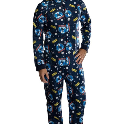 INTIMO Polar Express Adult Believe Hooded One-Piece Footless Sleeper Union Suit For Men and Women, Polar Express, XXL-3XL