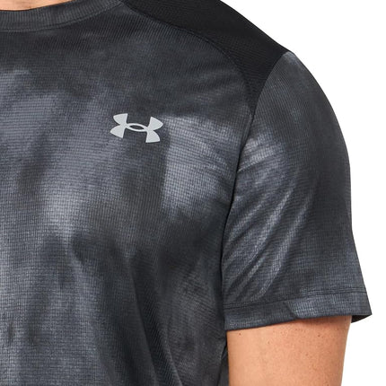 Under Armour Men's CoolSwitch Printed Short Sleeve T Shirt, (003) Black / Castlerock / Reflective, S