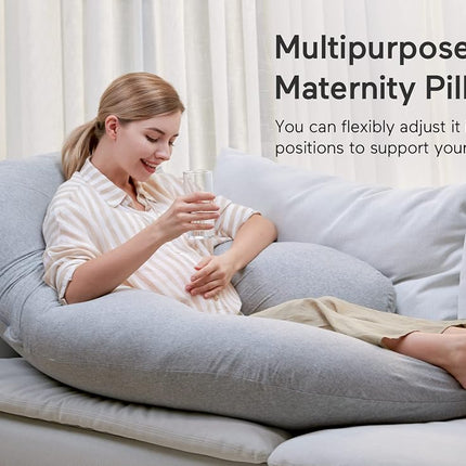 Momcozy Pregnancy Pillow for Sleeping - U Shaped Full Body Maternity Pillow