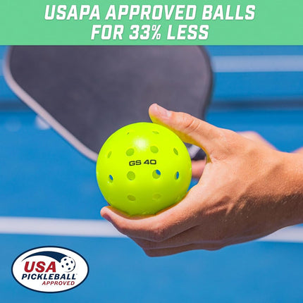 GoSports GS 40 Pickleball Balls - 4 Pack of Regulation USAPA Pickleballs