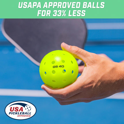 Pelotas de pickleball GoSports GS 40 - Paquete de 4 pelotas de pickleball USAPA reglamentarias