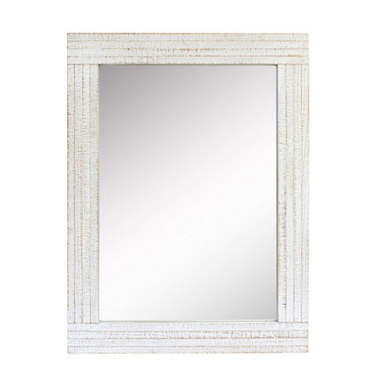 Stonebriar Rustic Rectangular Worn White Wood Fram