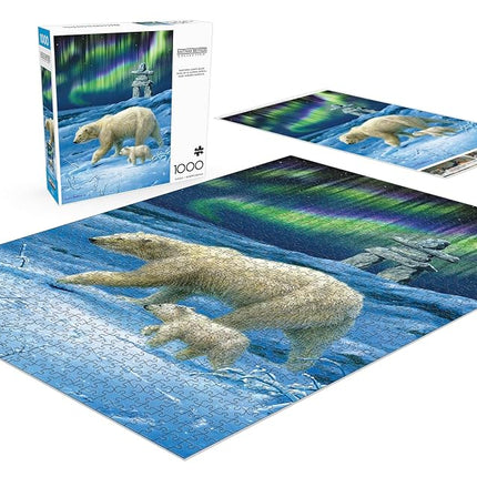 Buffalo Games - Hautman Brothers - Northern Lights Bears - 1000 Piece Jigsaw Puzzle for Adults Challenging Puzzle Perfect for Game Nights - Finished Puzzle Size is 26.75 x 19.75