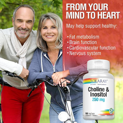 Solaray Choline and Inositol Capsules, 100 Count