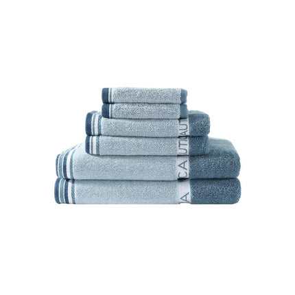 Nautica - Bath Towels, Soft & Absorbent Bathroom Essentials, Oeko-Tex Certified (Belle Castle Blue, 6-Piece)