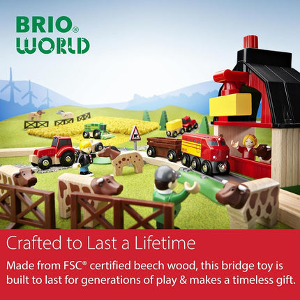 BRIO World 33757 - Lifting Bridge Wooden Train Accessory 3 Pieces Railway Expansion for Kids Ages 3+
