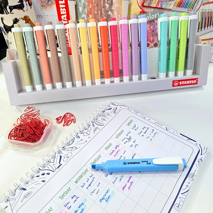 STABILO - Highlighter - Swing Cool - Set of 18-8 Natural Colours & 10 Pastel Colours