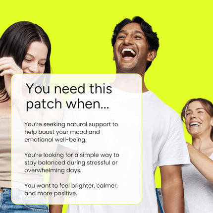 The Patch Remedy Happy Patch | 5‑HTP, L‑Theanine, Rhodiola, Inositol, Vitamin B6 & D3 | 30 Patches