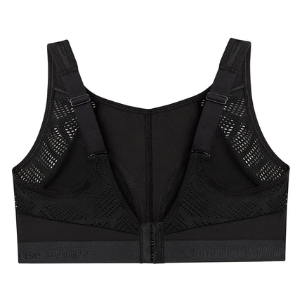 Glamorise No-Sweat Mesh Sports Wirefree Bra 1068 (Women's & Women's Plus) Black