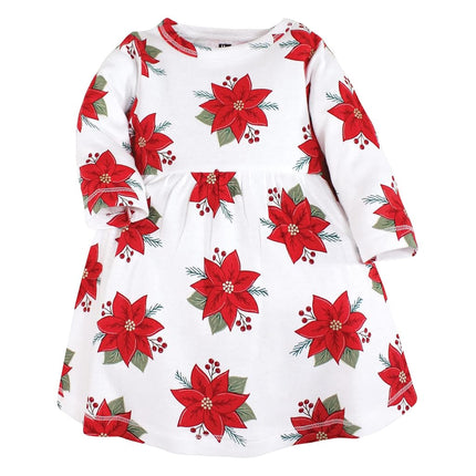 Hudson Baby Baby-Girls Cotton Dresses, Poinsettia Dot, 9-12 Months
