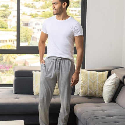 Pantalón de pijama de punto tipo jersey para hombre Fruit of the Loom (1 y 2 unidades), gris jaspeado, S