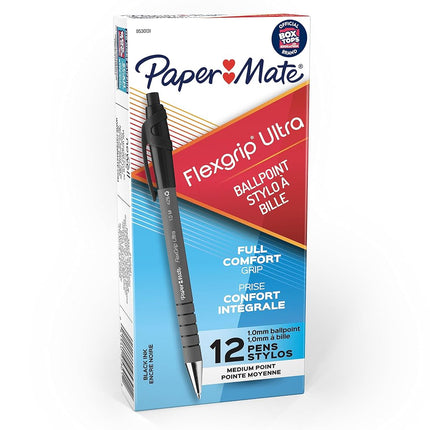 Paper Mate Flex Grip Rt 1.0Mm Pen, Black 12-Pack