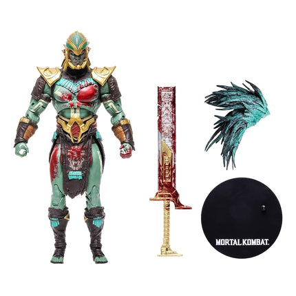 McFarlane Toys, 7-inch Kotal Kahn (Bloody) Mortal Kombat 11 Figure with 22 Moving Parts, Collectible Mortal Kombat Figure with collectors stand base – Ages 14+