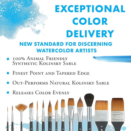 Princeton Aqua Elite NextGen Artist Travel Brush, Series 4850 Synthetic Kolinsky Sable for Watercolor, Round, Size 4