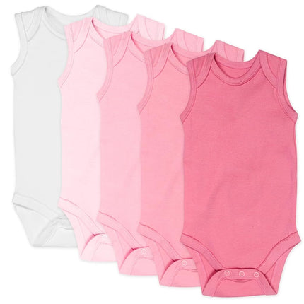 HonestBaby Multipack Sleeveless and Cami Bodysuits One-Piece 100% Organic Cotton for Infant Baby Boys, Girls, Unisex, Pink Ombre, 0-3 Months