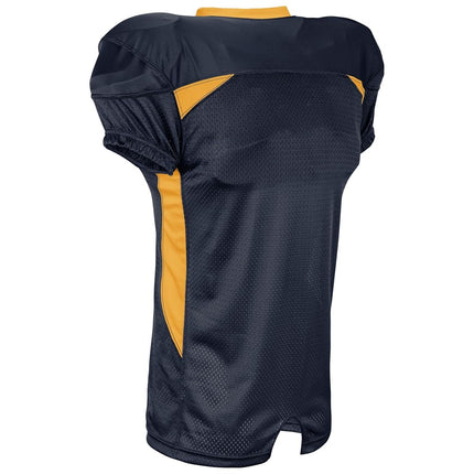 Maillot de football CHAMPRO Standard Huddle Stretch Polyester Dazzle pour adulte, marine, doré, grande taille